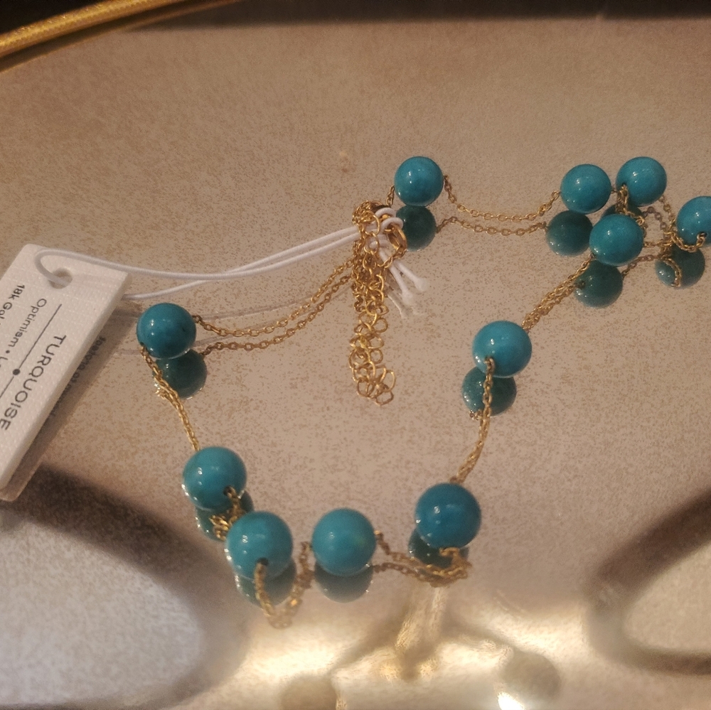 18k fold plated turquoise necklace